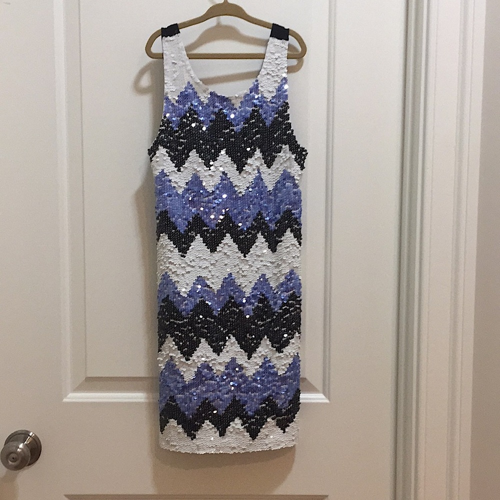 Flowers by Zoe sequin striped dress size L
